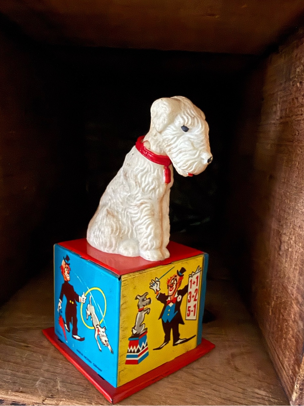Vintage REX The Reckoning Dog Does Math Shackman West Germany Plastic Tin Toy